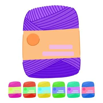 Color yarn wool vector cartoon graphic Stock Illustration
