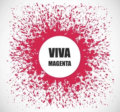 Color of the year 2023. Abstract splashes of magenta color for trend inspiration Illustrazione stock