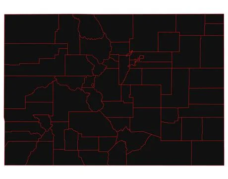 Colorado administrative map. counties map of Colorado, blank Map, empty map.. Stock Illustration