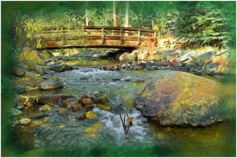 Colorado Creek in the Fall Stock Illustration