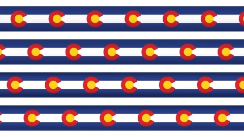 Colorado Day Celebration Background with Repeating State Flag Pattern Motio.. Stock Footage 340329339