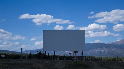 Colorado Drive-In during Day with Clouds, Wide Stock Footage 58334019