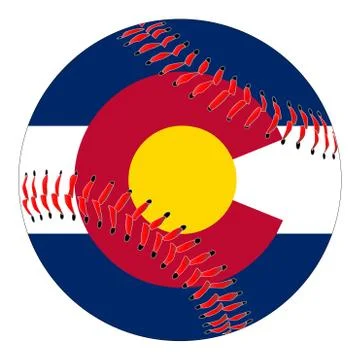Colorado Flag Baseball Stock Illustration