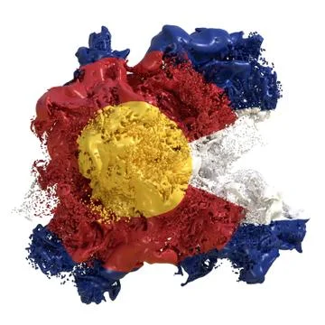 Colorado flag liquid Stock Illustration