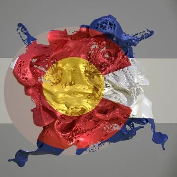 Colorado flag liquid Stock Illustration