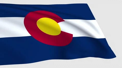The Colorado flag waves on a transparent background. Stock Footage 321814537