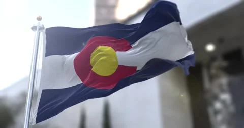 Colorado flag waving-seamless-loop-4k-60fps Stock Footage 344876184