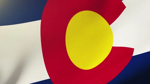 Colorado flag waving in the wind. Looping sun rises style.  Animation loop Stock-Footage 48159113