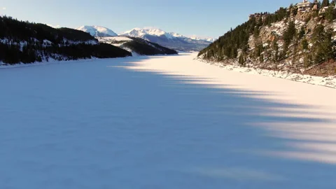 Colorado Frozen Lake Stock Footage