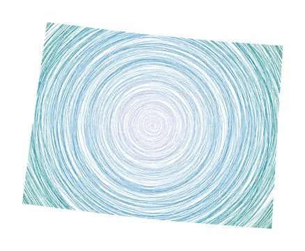 Colorado map filled with concentric circles. Sketch style circles in shape .. イラスト素材
