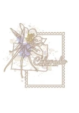 Colorado Map With Flower Stock-Illustration