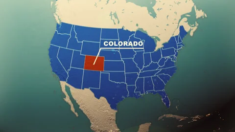 Colorado Map Highlight USA 3D Political Globe Animation Stock Footage 313294628