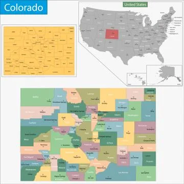 Colorado map Stock Illustration