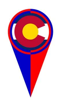 Colorado Map Pointer Location Flag Illustrazione stock