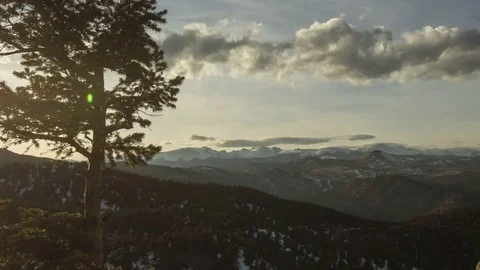 Colorado: Mountain Overview with Sunset Stock Footage 72935264
