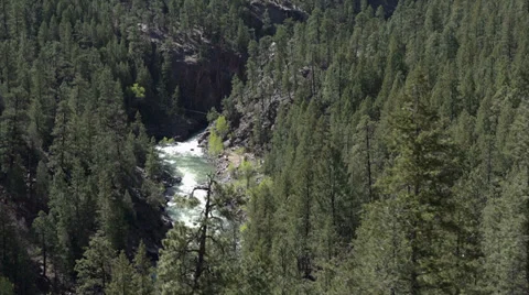 Colorado mountain river from steam engine train HD 119 Stock-Footage 38613458
