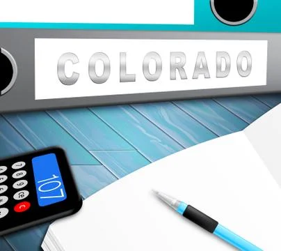 Colorado Property Folder Represents Real Estate Or Purchasing Investment - 3d Stockillustratie