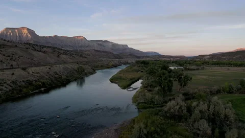 Colorado River and Mountain Range Stock Footage 151350204