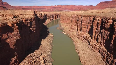 Colorado River Cuts Through Marble Canyon Stock Footage 61089339