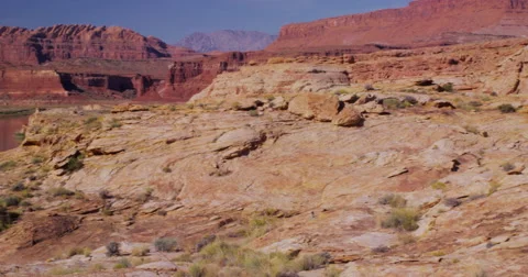 The Colorado River in the Glenn Canyon National Recreation area, Utah Stock Footage 59591671