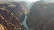 Colorado River At The Grand Canyon Drone Flyover In The Winter Stock Footage