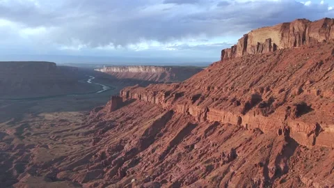 Colorado River through Red Rock Canyon near Moab Utah Drift Stock Footage 333638479