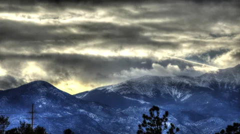 Colorado Rocky Mountain Range During Winter : Time Lapse Stock Footage 64600962
