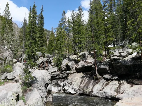 Colorado Rocky Mountains Roaring Fork River 4K Stock Footage 76362029