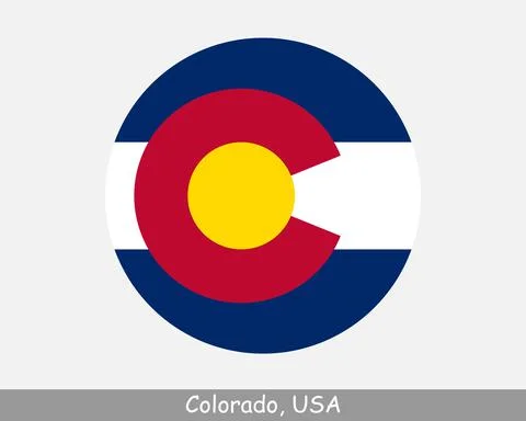 Colorado Round Flag Illustrazione stock
