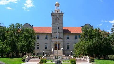 Colorado School of Mines Administration Building on a Sunny Day Stock Footage 100526705