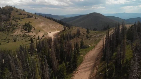 Colorado Ski Slope Summer time aerial footage Stock Footage 121775889