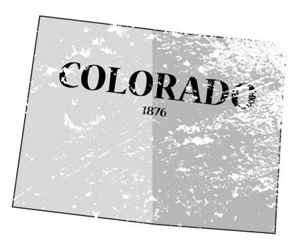 Colorado State and Date Map Grunged Stock Illustration