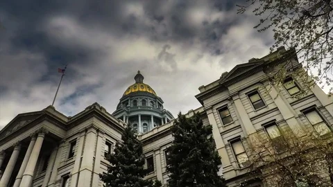 Colorado State Capitol Building With Cloud Time Lapse Stock Footage 106306535