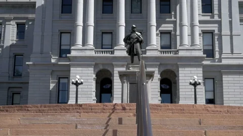 Colorado State Capitol Front Steps Stock Footage 234185696