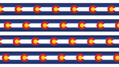 Colorado State Flag Repeating Pattern Background for Colorado Day Celebration Stock Illustration