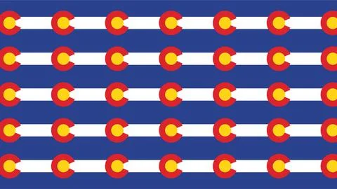 Colorado State Flag Seamless Pattern Background for Colorado Day Celebration. Stock Illustration