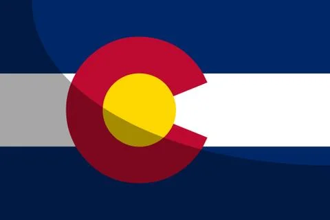 Colorado State Flag In Shadow Stock Illustration