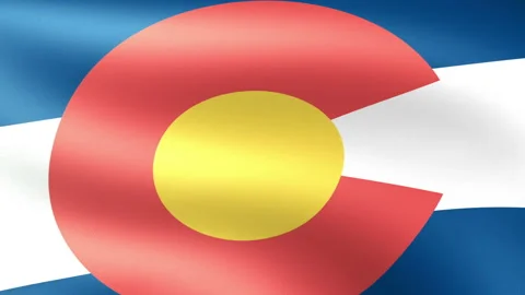 Colorado State Flag Waving Video stock 147373375