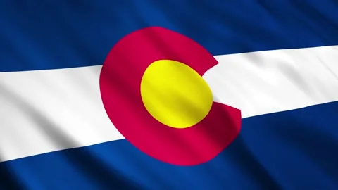 Colorado State Flags waving in the wind Stock Footage 236430276