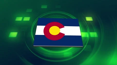 Colorado State Map and Flag Background Vídeos de archivo 344647799