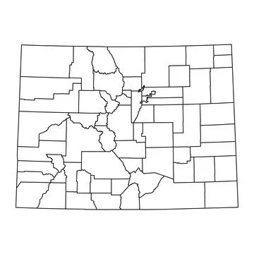 Colorado state map with counties. Vector illustration. Stock Illustration