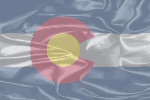 Colorado State Silk Flag Stock Illustration