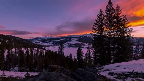 Colorado Ten Mile Range Sunset Timelapse 4k UHD Stock Footage 126867841