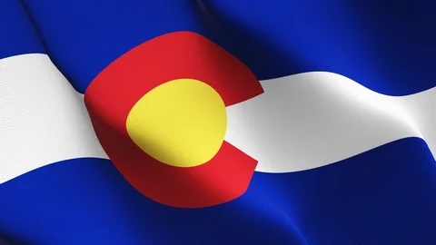Colorado US State flag loop waving on wind. Stock Footage 119194017