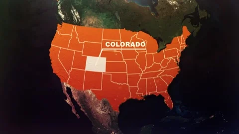 Colorado US State Satellite Map Animation V1 Stock Footage 303584950