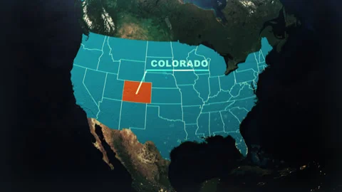 Colorado US State Satellite Map Animation V2 Stock Footage 307777836