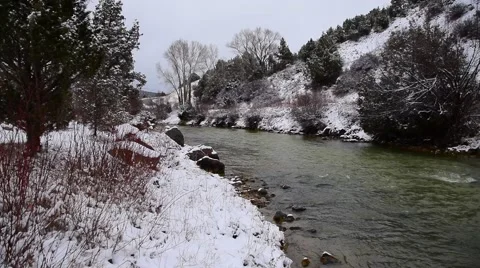 Colorado Winter River Stock Footage 44234582
