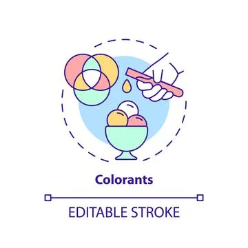 Colorants concept icon Stock Illustration