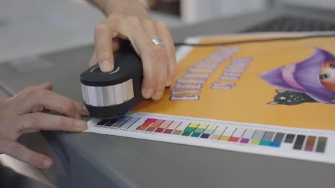 Colorcontrol of a magazine Video stock 119325409