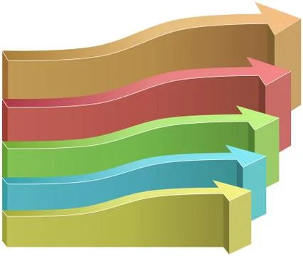 Colored 3D arrows infographics template Stock Illustration